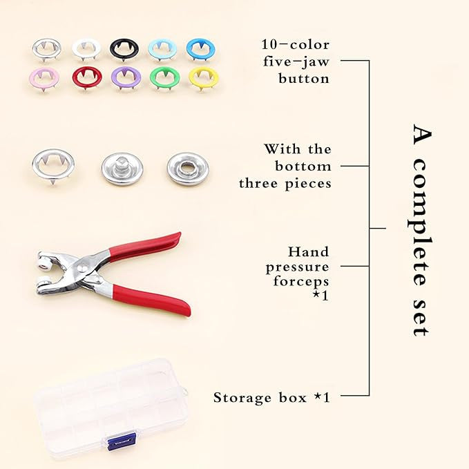 GROMMET TOOL WITH BOX AND COLOURFUL CLIP