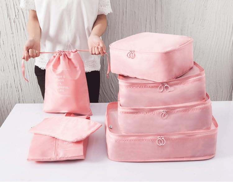 7 pcs Toiletry Bag,Foldable Luggage and Laundry Bag