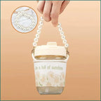 White Pearl Glass Coffee Mugs with Pearl Chain Belt & Sleeve