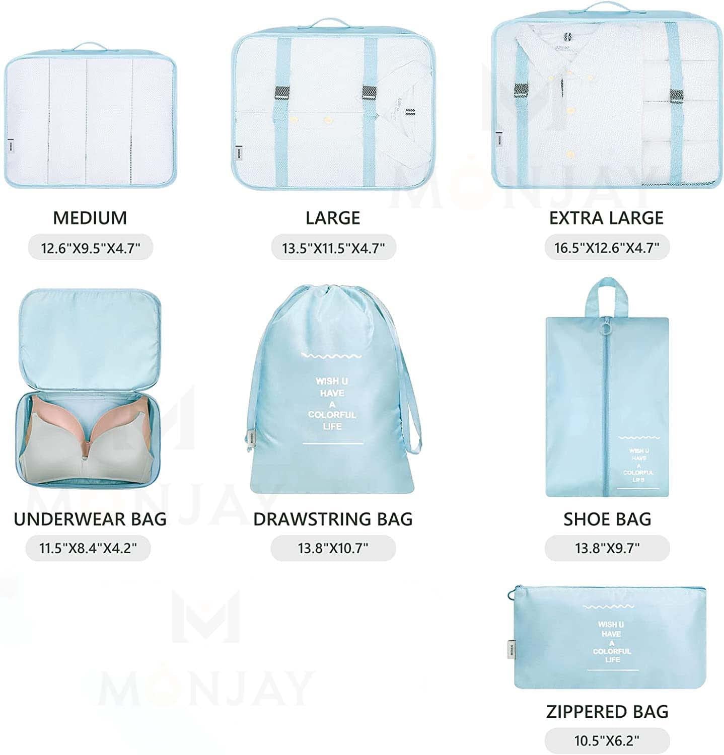7 pcs Toiletry Bag,Foldable Luggage and Laundry Bag