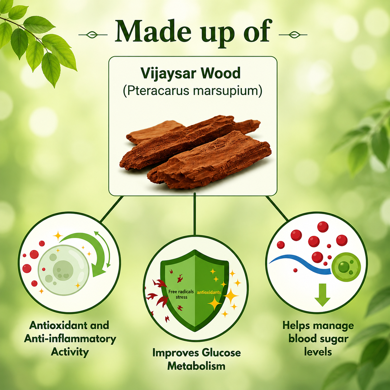 Ayurvedic Vijaysar Wood Sugar Control Glass