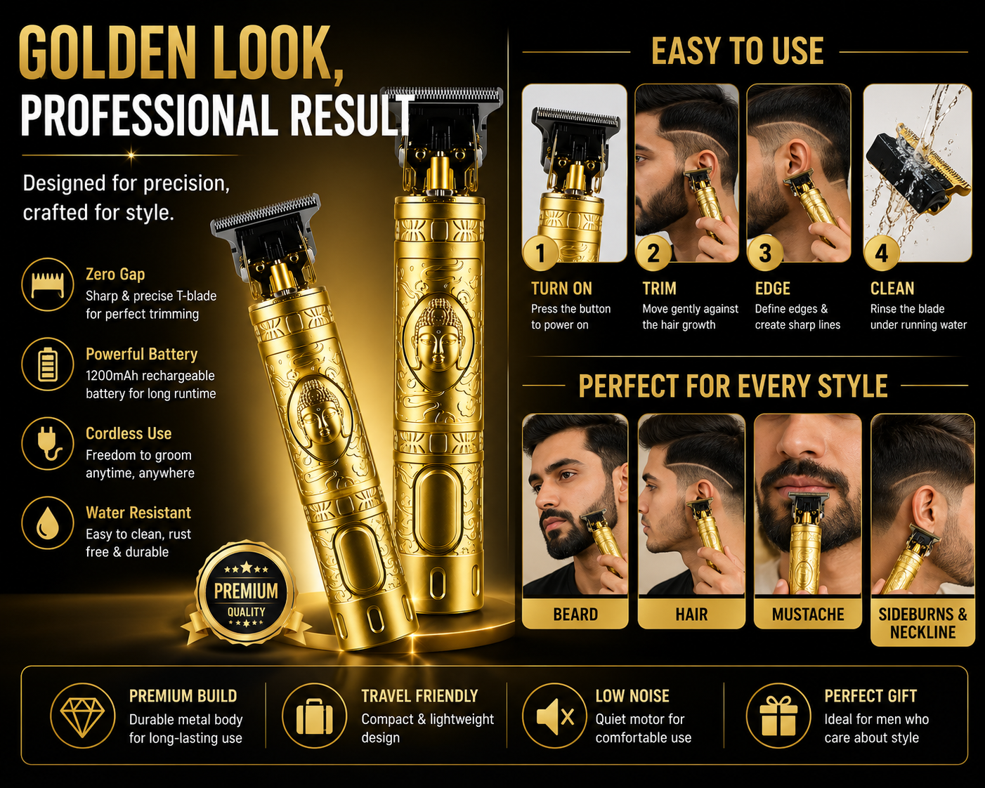 Stylish Golden Trimmer – Buy 1 Get 1 Free
